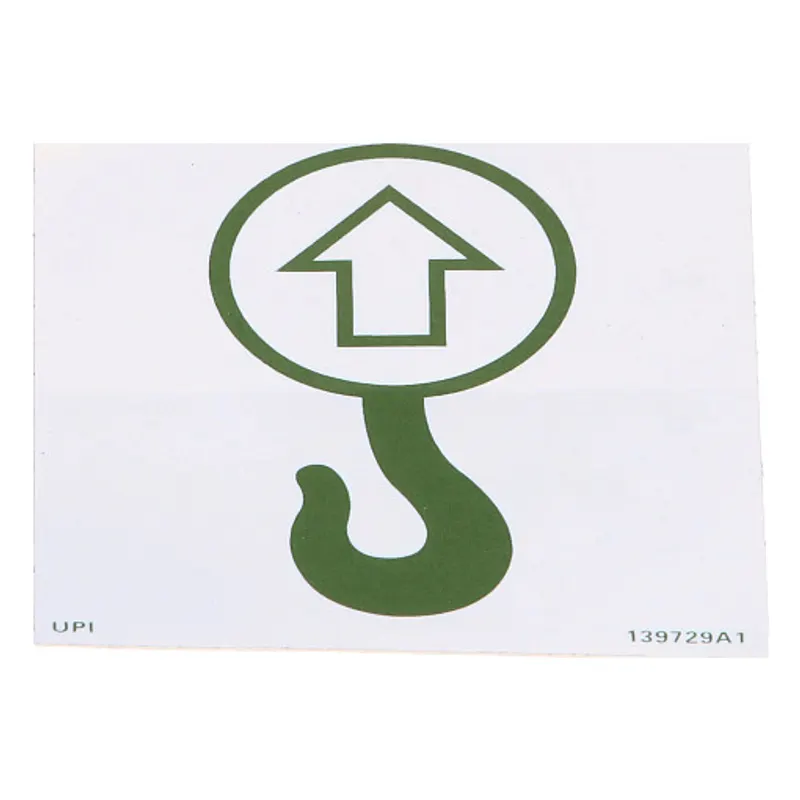 Peça código OEM 139729A1 — Lift Hook Decal - Europe