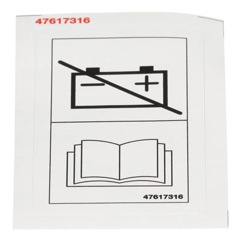 Peça código OEM 47617316 — Battery Main Switch Decal