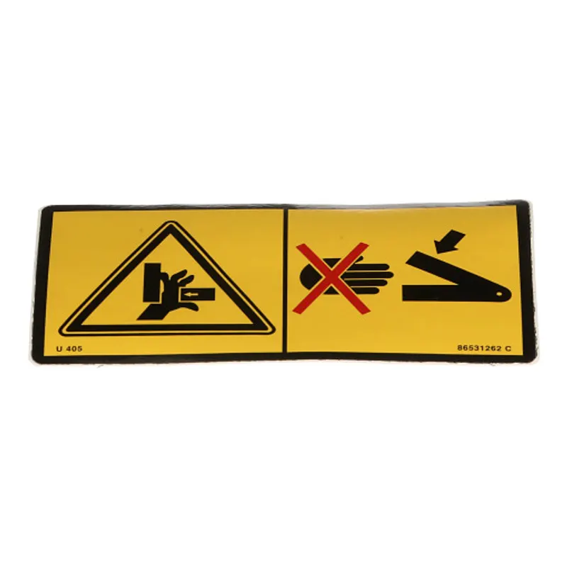 Peça código OEM 86531262 — Warning Decal - Pinch Area - Europe