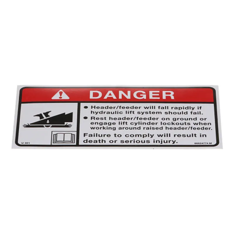 Peça código OEM 86624774 — Danger Decal - Header Crush