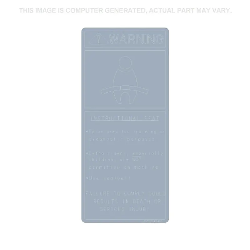 Peça código OEM 87594242 — Instructional Seat Decal
