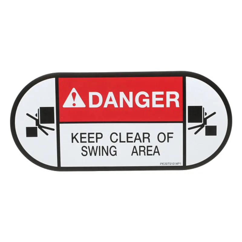 Peça código OEM PE20T01014P1 — Danger Decal - "Keep clear of swing area..."